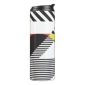 Achtergrond in retro moderne stijl thermosbeker (Gedraaid links)
