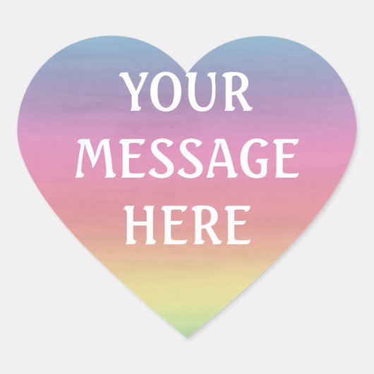 Achtergrond in waterverf - Maak je eigen Hart Sticker (Voorkant)