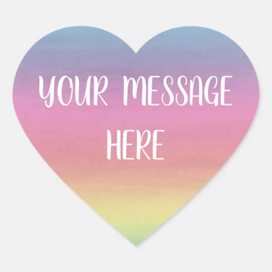 Achtergrond in waterverf - Maak je eigen  Hart Sticker (Voorkant)