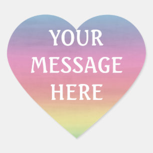 Achtergrond in waterverf - Personaliseer je eigen Hart Sticker