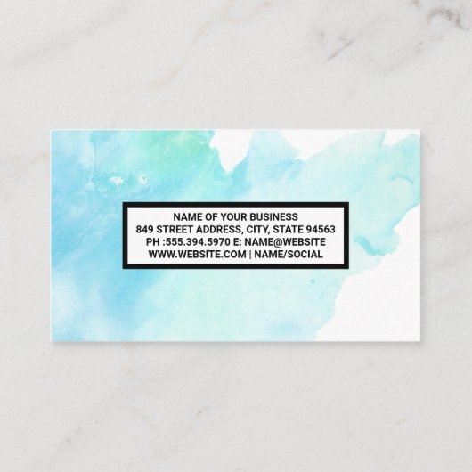 Achtergrond in waterverf visitekaartje (Achterkant)