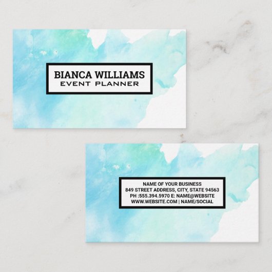 Achtergrond in waterverf visitekaartje (Voorkant / Achterkant)