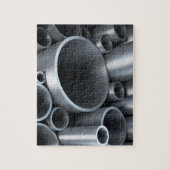 Achtergrond industriële metalen buizen legpuzzel (Verticaal)