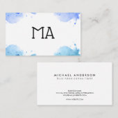 achtergrond initiaal in waterverf visitekaartje (Voorkant / Achterkant)