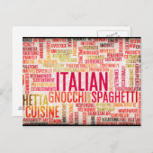 Achtergrond Italiaans menu Voedsel en Cuisine (Voorkant / Achterkant)