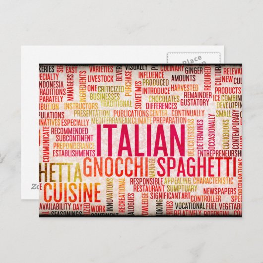 Achtergrond Italiaans menu Voedsel en Cuisine (Voorkant / Achterkant)