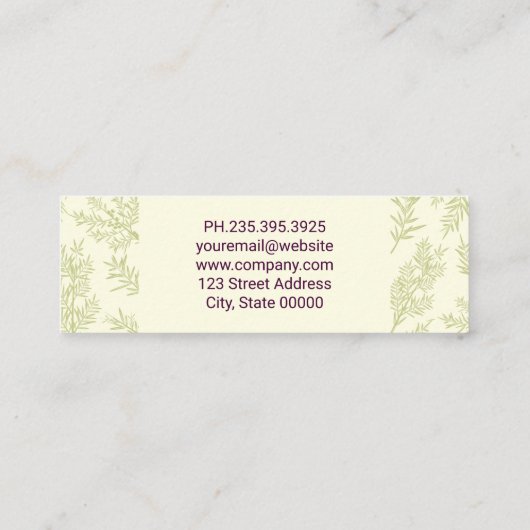 Achtergrond Juniper Branches Mini Visitekaartje (Achterkant)