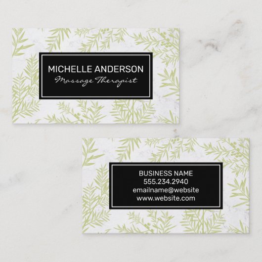 Achtergrond Juniper Branches zwart Lijst Visitekaartje (Voorkant / Achterkant)