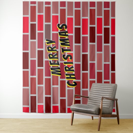 Achtergrond Kerst Bricks Wandkleed (In situ)