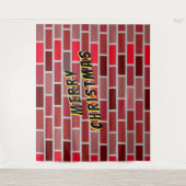 Achtergrond Kerst Bricks Wandkleed (Voorkant)