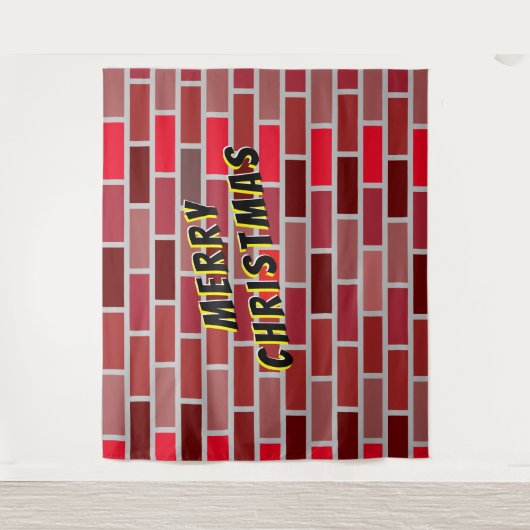 Achtergrond Kerst Bricks Wandkleed (Voorkant)
