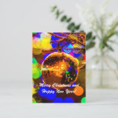 Achtergrond kerstbal kleurrijke achtergrond feestdagenkaart (Staand voorkant)