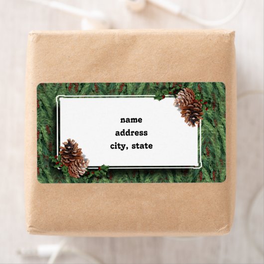 Achtergrond kerstbomen met Label (Insitu)