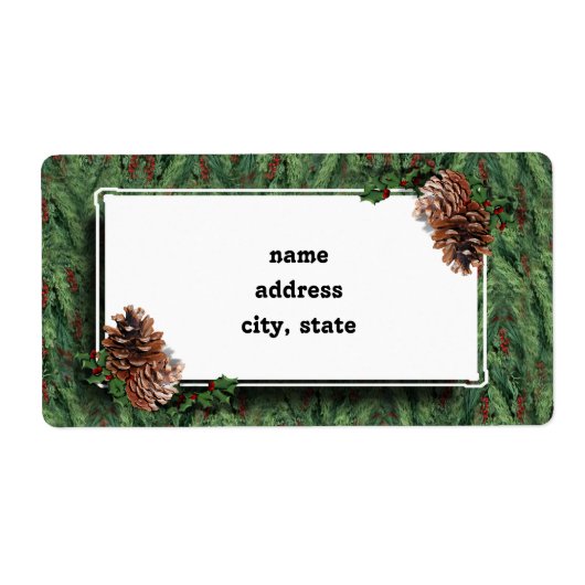 Achtergrond kerstbomen met Label (Voorkant)