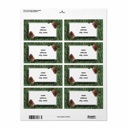 Achtergrond kerstbomen met Label (Full Sheet)