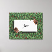 Achtergrond kerstbomen met Label Canvas Afdruk (Voorkant)