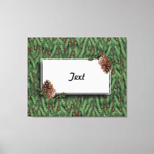 Achtergrond kerstbomen met Label Canvas Afdruk (Voorkant)