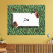 Achtergrond kerstbomen met Label Canvas Afdruk (Insitu (Woonkamer))