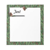 Achtergrond kerstbomen met Label Notitieblok (Voorkant)