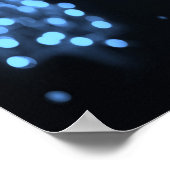 Achtergrond kerstboomstructuur Bokeh - Blauw Poster (Hoek)