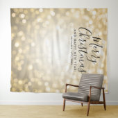 Achtergrond kerstfeestdag Gold Bokeh Lights Wandkleed (In Situ (horizontaal))