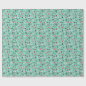 Achtergrond kerstsymbool Patroon Mint Green Cadeaupapier (Vlak)