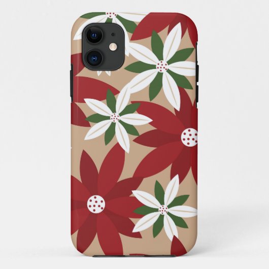 Achtergrond kersttijd Poinsettia Case-Mate iPhone Case (Achterkant)