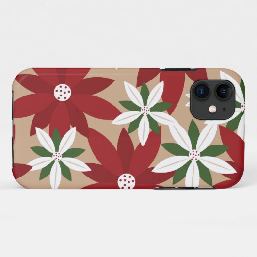 Achtergrond kersttijd Poinsettia Case-Mate iPhone Case (Achterkant (horizontaal))