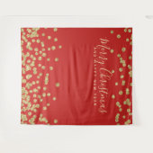 Achtergrond Kerstvakantie Goud Rood Confetti Wandkleed (Voorkant (horizontaal))