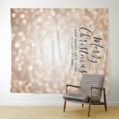 Achtergrond Kerstvakantie Rose Goud Bokeh Lichtjes Wandkleed (In Situ (horizontaal))