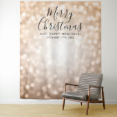 Achtergrond Kerstvakantie Rose Goud Bokeh Lichtjes Wandkleed (In situ)