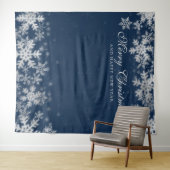 Achtergrond Kerstvakantie Zilveren Sneeuwvlokken N Wandkleed (In Situ (horizontaal))