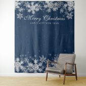 Achtergrond Kerstvakantie Zilveren Sneeuwvlokken N Wandkleed (In situ)