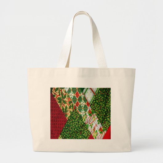 Achtergrond kerstvierkant grote tote bag (Voorkant)