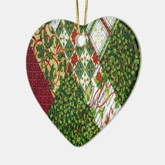 Achtergrond kerstvierkant keramisch ornament (Links)