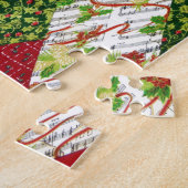 Achtergrond kerstvierkant legpuzzel (Zijkant)