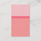 Achtergrond klas en legant, roze strepen visitekaartje (Achterkant)