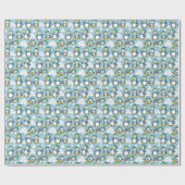 Achtergrond kleine pinguïns cadeaupapier (Vlak)