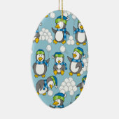 Achtergrond kleine pinguïns keramisch ornament (Rechts)