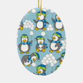 Achtergrond kleine pinguïns keramisch ornament (Achterkant)