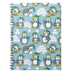 Achtergrond kleine pinguïns notitieboek