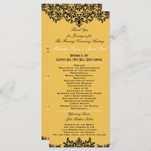 Achtergrond kleur bruiloft programma wijzigen programmakaart (Voorkant / Achterkant)