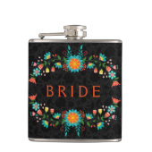 Achtergrond kleurig Floral Lijst Heupfles (Voorkant)