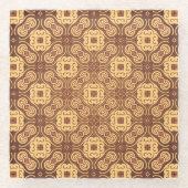 Achtergrond kleurig retropatroon glazen onderzetter (Voorkant)