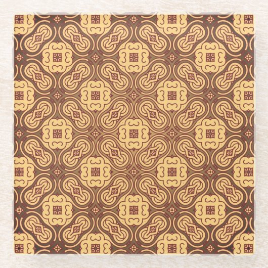 Achtergrond kleurig retropatroon glazen onderzetter (Voorkant)