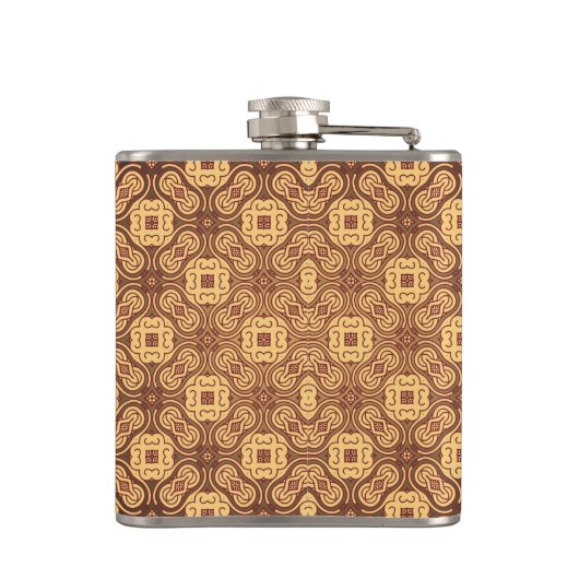 Achtergrond kleurig retropatroon heupfles (Achterkant)