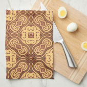 Achtergrond kleurig retropatroon theedoek (Quarter Fold)