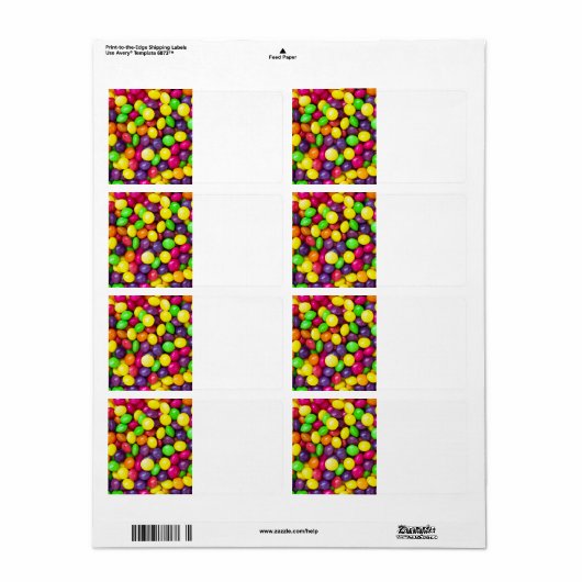 Achtergrond kleurig snoep etiket (Full Sheet)
