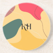 Achtergrond kleurige abstracte vormen zandsteen onderzetter (Voorkant)