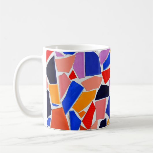 Achtergrond kleurrijke Abstracte gekraakte Tegel Koffiemok (Links)